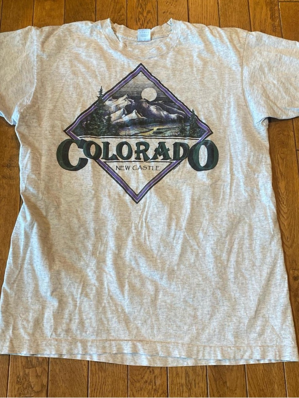 Vintage Colorado Tourist Mountain Scenery Art Tee, XL